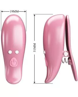 Pretty Love Cailey Nippleklemmen - 10 Vibrationen Fernbedienung Rosa