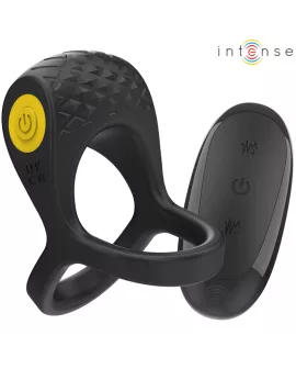 Intense Alex Vibrator Doppel-Penisring - 10 Vibrationen Schwarz