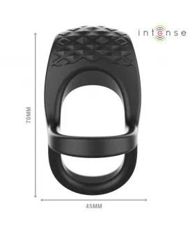 INTENSE - ALEX VIBRATOR DOPPEL-PENISRING 10 VIBRATIONEN SCHWARZ