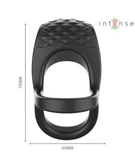 Intense Alex Vibrator Doppel-Penisring - 10 Vibrationen Schwarz