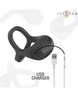 INTENSE - ALEX VIBRATOR DOPPEL-PENISRING 10 VIBRATIONEN SCHWARZ