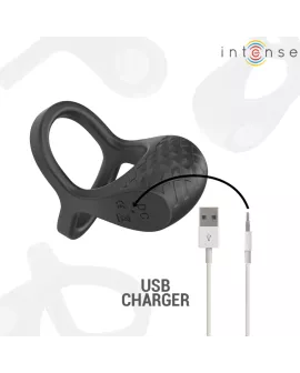 Intense Alex Vibrator Doppel-Penisring - 10 Vibrationen Schwarz