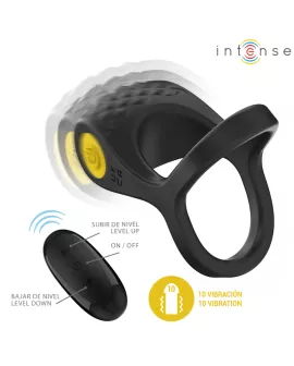Intense Alex Vibrator Doppel-Penisring - 10 Vibrationen Schwarz