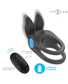Intense - Sam Vibrator Doppel-Penisring 10 Vibrationen Schwarz