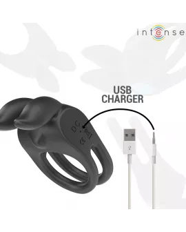 INTENSE - SAM VIBRATOR DOPPEL-PENISRING 10 VIBRATIONEN SCHWARZ