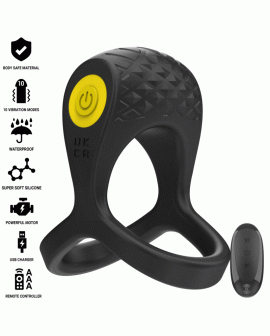 INTENSE - ALEX VIBRATOR DOPPEL-PENISRING 10 VIBRATIONEN SCHWARZ
