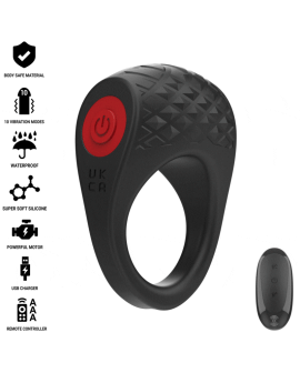 Intense - Clover Vibrator Penisring 10 Vibrationen schwarz