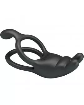 PRETTY LOVE - SETH DOPPEL-VIBRATIONSRING RABBIT 7 VIBRATIONEN SCHWARZ