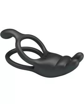 PRETTY LOVE - SETH DOPPEL-VIBRATIONSRING RABBIT 7 VIBRATIONEN SCHWARZ