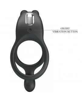 PRETTY LOVE - SETH DOPPEL-VIBRATIONSRING RABBIT 7 VIBRATIONEN SCHWARZ