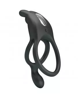 PRETTY LOVE - SETH DOPPEL-VIBRATIONSRING RABBIT 7 VIBRATIONEN SCHWARZ