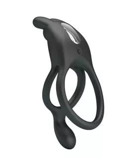 PRETTY LOVE - SETH DOPPEL-VIBRATIONSRING RABBIT 7 VIBRATIONEN SCHWARZ