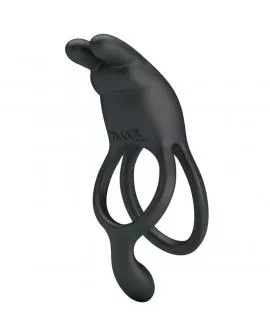 PRETTY LOVE - SETH DOPPEL-VIBRATIONSRING RABBIT 7 VIBRATIONEN SCHWARZ
