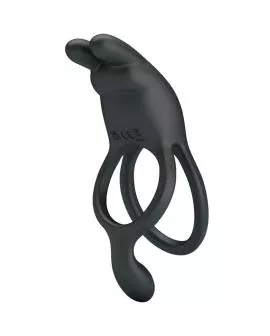 PRETTY LOVE - SETH DOPPEL-VIBRATIONSRING RABBIT 7 VIBRATIONEN SCHWARZ