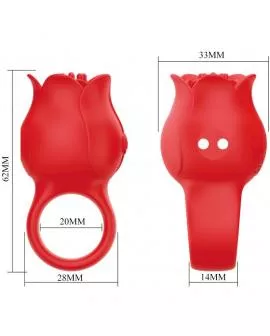 PRETTY LOVE - JAE ROSE FÖRMIGER FINGERVIBRATOR 10 VIBRATIONEN ROT