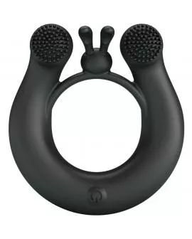 PRETTY LOVE - DAHLIA VIBRATIONSRING + KLITORISSTIMULATOR 12 VIBRATIONEN SCHWARZ