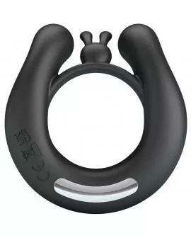 PRETTY LOVE - DAHLIA VIBRATIONSRING + KLITORISSTIMULATOR 12 VIBRATIONEN SCHWARZ
