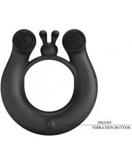 PRETTY LOVE - DAHLIA VIBRATIONSRING + KLITORISSTIMULATOR 12 VIBRATIONEN SCHWARZ