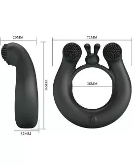 Pretty Love Dahlia Vibrationsring - 12 Modi Schwarz