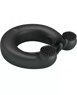 PRETTY LOVE - DAHLIA VIBRATIONSRING + KLITORISSTIMULATOR 12 VIBRATIONEN SCHWARZ