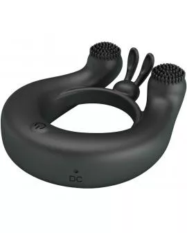 PRETTY LOVE - DAHLIA VIBRATIONSRING + KLITORISSTIMULATOR 12 VIBRATIONEN SCHWARZ