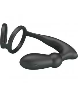 PRETTY LOVE - EMONI PENISRING + ANAL PLUG 12 VIBRATIONEN SCHWARZ