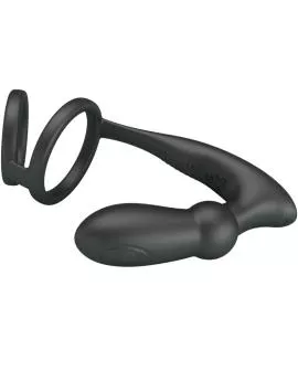 Pretty Love Emoni - Penisring + Anal Plug - 12 Vib. Schwarz