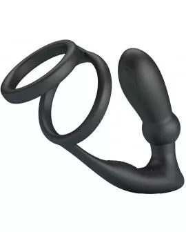 PRETTY LOVE - EMONI PENISRING + ANAL PLUG 12 VIBRATIONEN SCHWARZ
