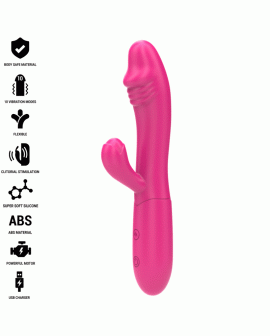 INTENSE - IVY FLEXIBLER VIBRATOR 10 VIBRATIONEN MIT STIMULIERENDER ZUNGE ROSA