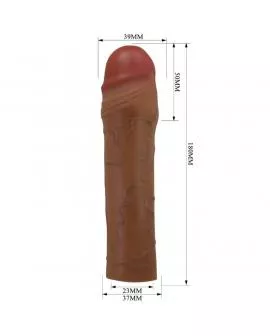 PRETTY LOVE - CHANE PENISHÜLLE MIT 5 CM VERLÄNGERUNG MULATTE