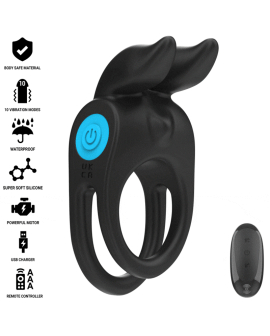 Intense - Sam Vibrator Doppel-Penisring 10 Vibrationen Schwarz