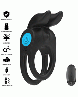 INTENSE - SAM VIBRATOR DOPPEL-PENISRING 10 VIBRATIONEN SCHWARZ