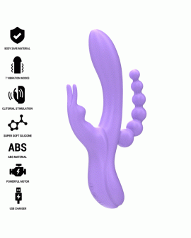 INTENSE - MIKO DREIFACH-VIBRATOR RABBIT & STIMULATOR & ANAL 7 VIBRATIONEN LILA