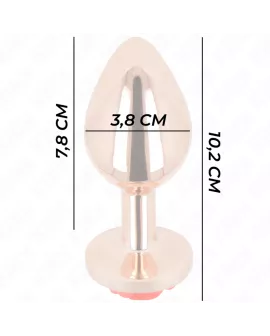 KINK - Rosa goldener Analstecker mit roter Rose L