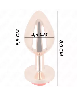 KINK Rosa Goldener Analstecker mit Roter Rose - Größe M