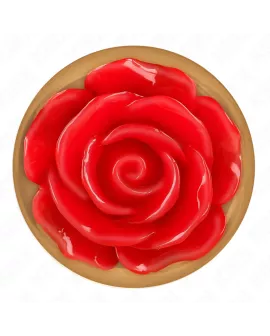 KINK Rosa Goldener Analstecker mit Roter Rose - Größe M