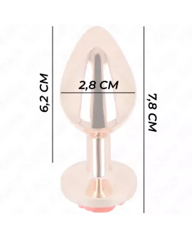 KINK Rosa Goldener Analstecker mit Roter Rose - Größe S