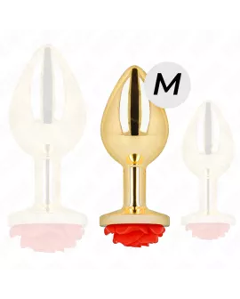 KINK - Anal Plug Gold Rose Rot - Größe M