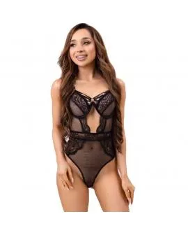 LIVCO CORSETTI FASHION - PAULA LC 20209 BODY MIT SPITZENVERZIERUNGEN SCHWARZ 