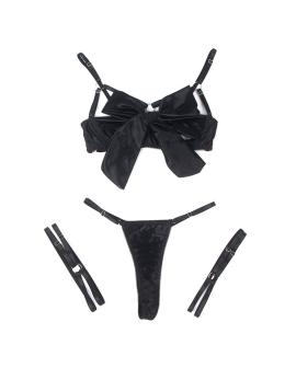 SUBBLIME - 955199 BH-Set schwarze Schleife S/M