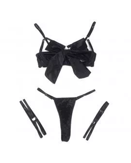 SUBBLIME - 955205 BH-SET MIT VERSTELLBARER SCHWARZER SCHLEIFE L/XL