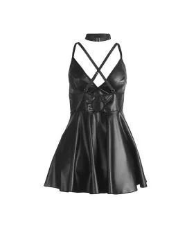 SUBBLIME - 955380 KLEID MIT SCHWARZEN LEDERTRÄGERN L/XL