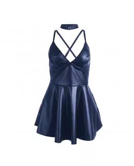 SUBBLIME - 955427 KLEID MIT BLAUEN LEDERTRÄGERN L/XL