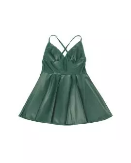 Subblime Kleid mit grünen Lederträgern S/M - 955434