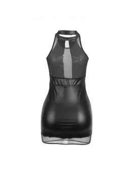 SUBBLIME Neckholder-Kleid mit Transparenzen - Schwarz L/XL