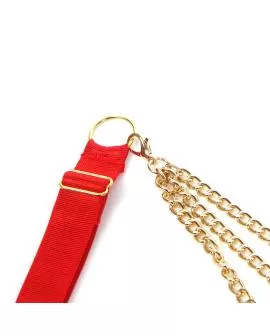 Subblime - BH-Set mit Ketten und Mesh-Herz Rot L/XL
