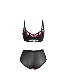 SUBBLIME - 955588 ROSA LACKLEDER MESH ZIPPER BH SET L/XL