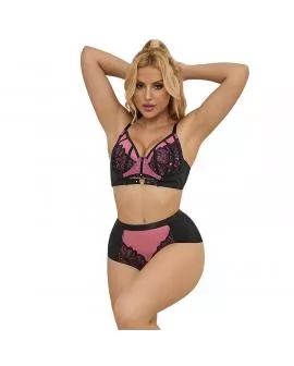 SUBBLIME - 955588 ROSA LACKLEDER MESH ZIPPER BH SET L/XL