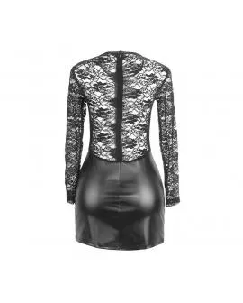 SUBBLIME - 955601 LANGÄRMELIGES KLEID MIT SCHWARZER SPITZE L/XL