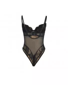 SUBBLIME Spitzen-Bodysuit - Unterteilverschluss Schwarz L/XL
